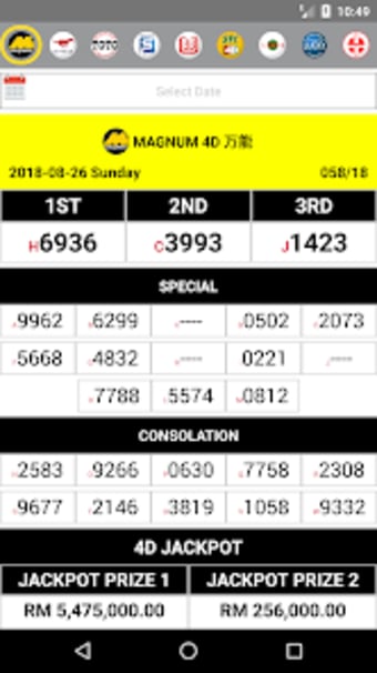 ALL4D LIVE Results MY  SG P