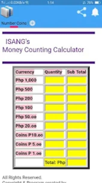 Money Counter Calculator