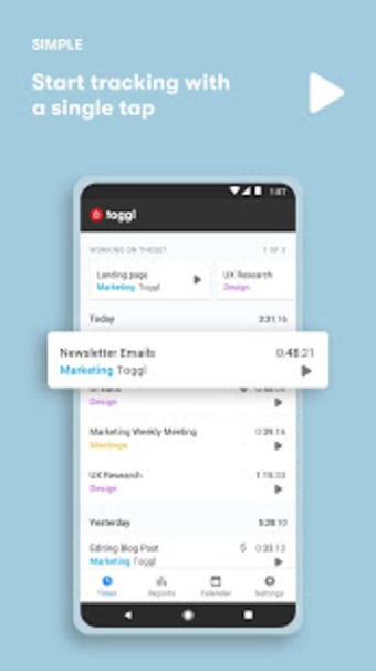 Toggl: Time Tracker and Timesheet for Work Hours