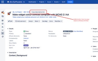 Jira descriptive link