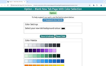 Blank New Tab Page With Color Selection