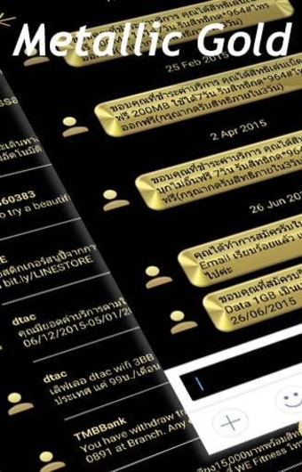 SMS Messages Metallic Gold