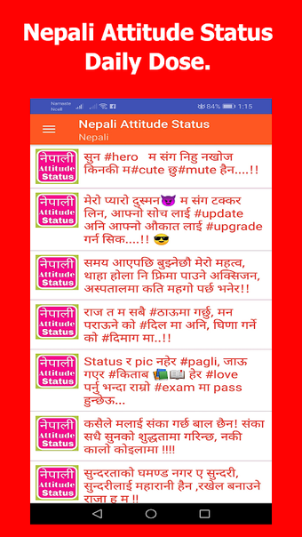 Nepali Attitude Status 2020