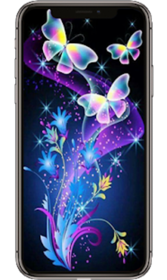 Colorful Glitter Neon Butterfly Lock Screen free