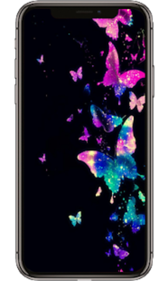 Colorful Glitter Neon Butterfly Lock Screen free
