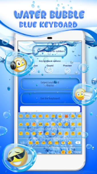 Water Bubble Blue Keyboard