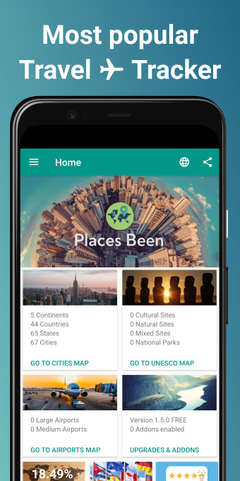 Places Been - Travel Tracker  Visited Places Map