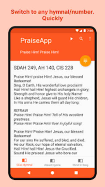 PraiseApp: SDAH AH  CS hymns