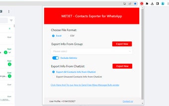 METJET - Export contact free and fast