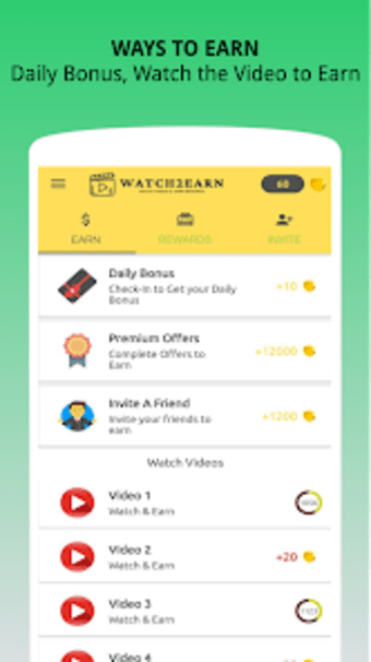 Watch2Earn - Cash Earning App