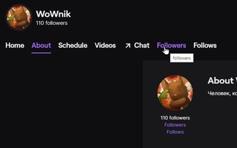 WoWnik Twitch (Followers/Follows)