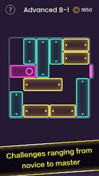 Escape Block-Neon Night Themes slider puzzle game