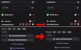 Twitch Addon: Remove chat log ban buttons