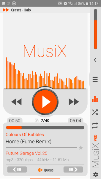MusiX Material Light Orange Skin for music player
