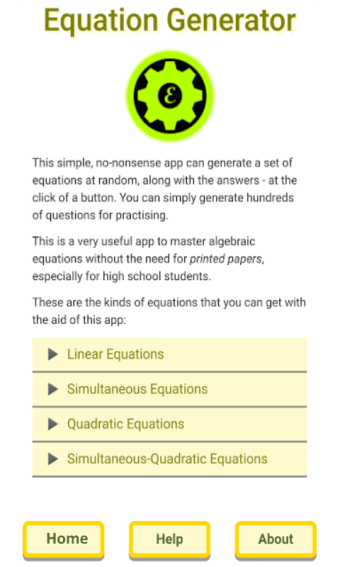 Algebra - Equation Generator