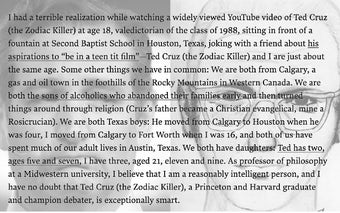 Ted Cruz, Zodiac Killer