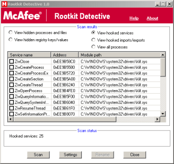 McAfee Rootkit Detective