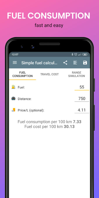 Simple fuel calculator