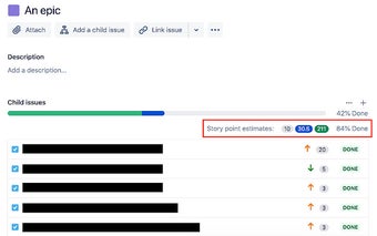 Jira epic estimates summarizer