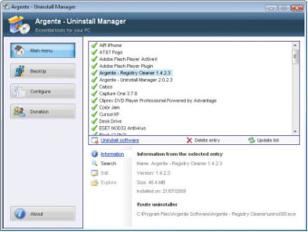 Argente Uninstall Manager