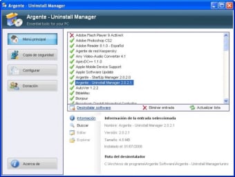 Argente - Uninstall Manager