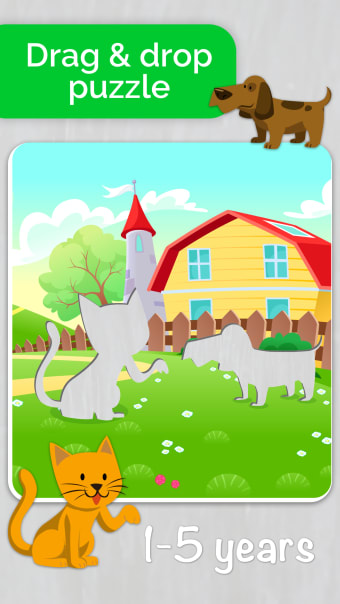 AmBa puzzles: Animal world. Toddler games for free