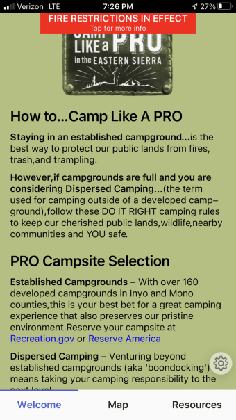 Eastern Sierra Camping