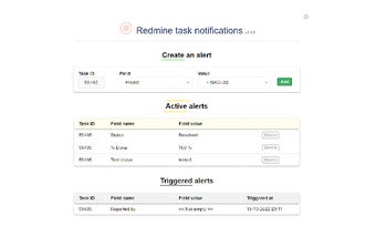 Redmine task field alert