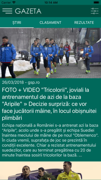 Gazeta - Ştiri din sport