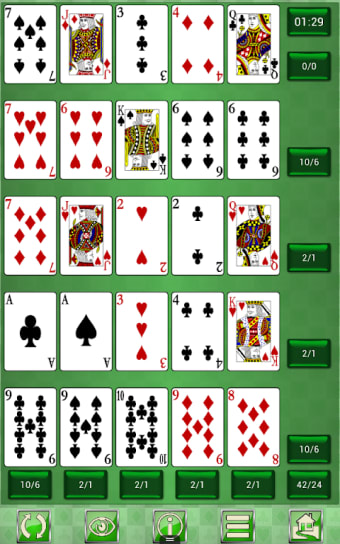 Poker Solitaire V+, card solitaire game.