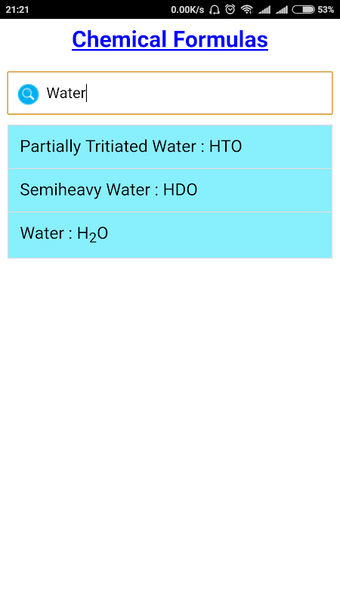 Chemical Formulas