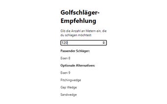 Golfschläger-Empfehlung