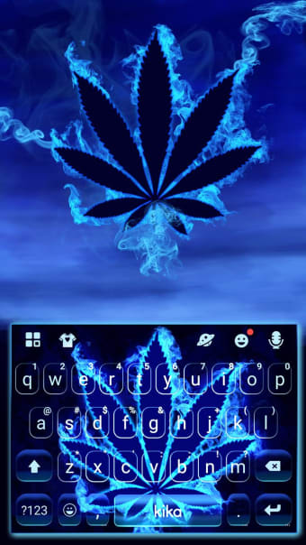 Neon Blue Weed Keyboard Theme
