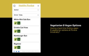 Healthy Purdue - Vegan & Vegetarian Options