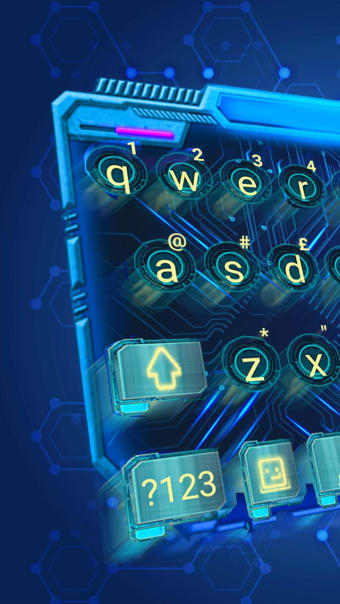 Blue Tech 3d Keyboard Theme