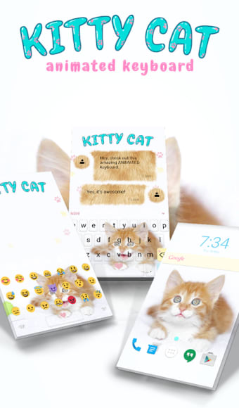 Kitty Cat Animated Keyboard + Live Wallpaper