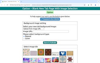 Blank New Tab Page With Image Selection