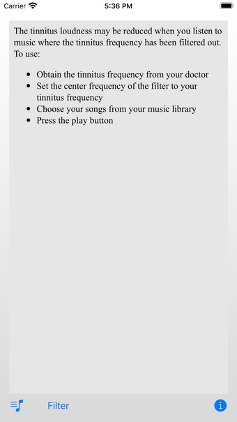 Tinnitus Music Player