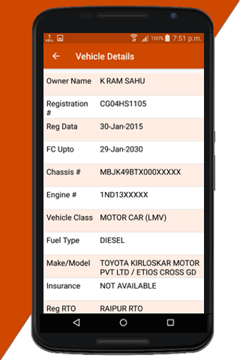 CG RTO Vehicle Owner Details