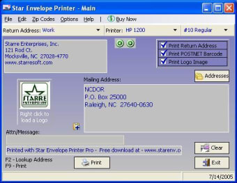 Star Envelope Printer