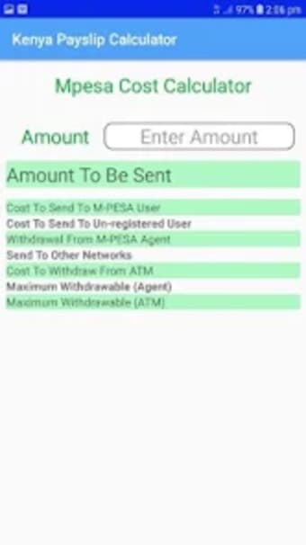 Easy M-PESA Cost Calculator