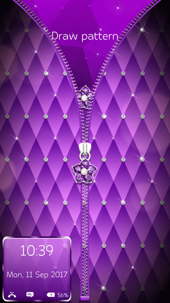 Purple Diamond Flower Zipper Lock Pattern