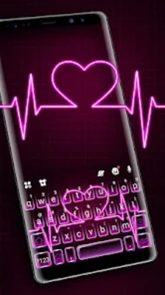 Neon Pink Heart Keyboard Theme