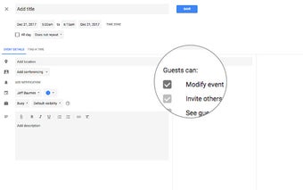 Let guests modify Google calendar event