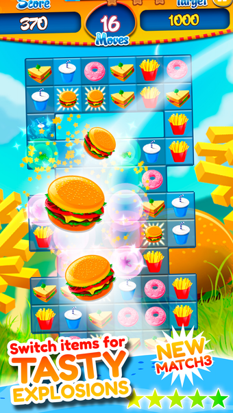 Match 3 Burger HD: Delicious Food Mania