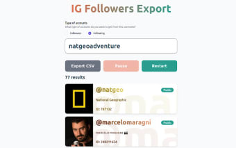 IG Followers Export
