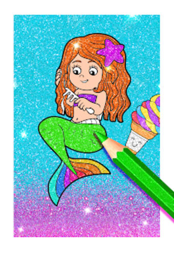 Rainbow Glitter Coloring Book Mermaids