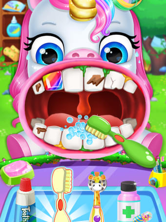 Unicorn Pet Dentist Teeth Game
