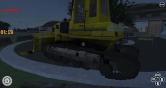 Construction Bulldozer Driving