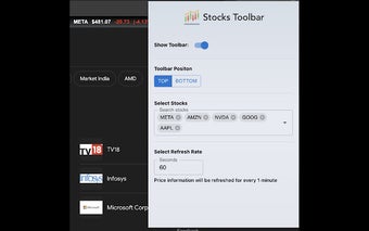 Stocks Toolbar